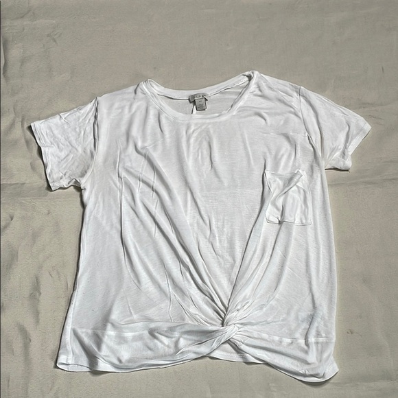 HINGE White Knot Front Women's Top - Picture 4 of 10